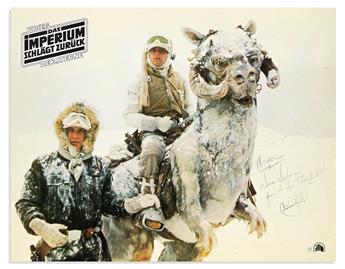 (ENTERTAINERS--STAR WARS.) HAMILL, MARK. Two color Photographs Signed and Inscribed, each a promotional film still, showing him in cost